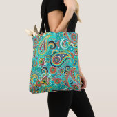 Schattige veelkleurig Paisley Pattern Tote Bag (Dichtbij)
