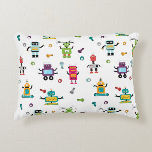 Schattige veelkleurig Robots Kinder Robot Pattern Accent Kussen