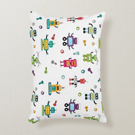 Schattige veelkleurig Robots Kinder Robot Pattern Accent Kussen (Voorkant(Verticaal))