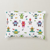 Schattige veelkleurig Robots Kinder Robot Pattern Accent Kussen (Achterkant)