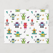 Schattige veelkleurig Robots Kinder Robot Pattern Briefkaart (Voorkant)
