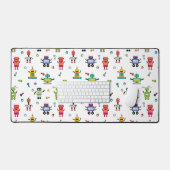 Schattige veelkleurig Robots Kinder Robot Pattern Bureaumat (Keyboard & Muis)