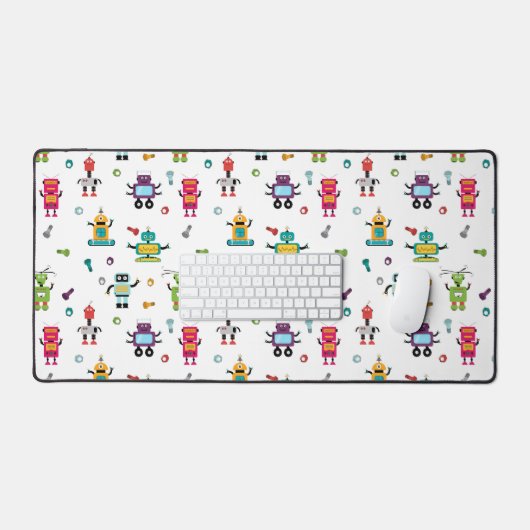Schattige veelkleurig Robots Kinder Robot Pattern Bureaumat (Keyboard & Muis)