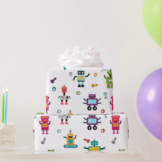 Schattige veelkleurig Robots Kinder Robot Pattern Cadeaupapier (Feestgeschenken)