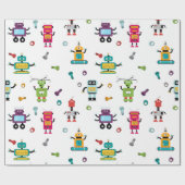 Schattige veelkleurig Robots Kinder Robot Pattern Cadeaupapier (Vlak)