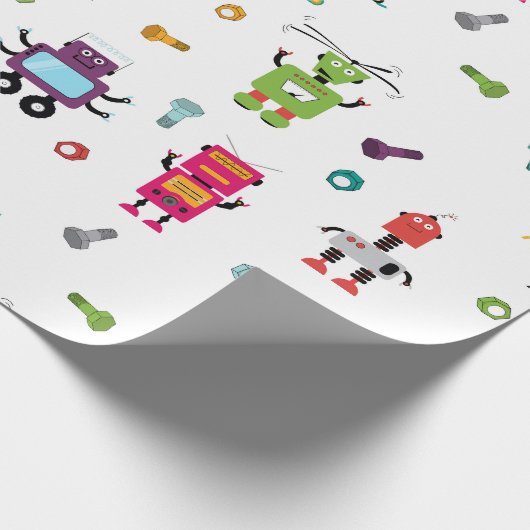 Schattige veelkleurig Robots Kinder Robot Pattern Cadeaupapier (Hoek)