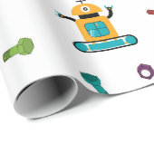 Schattige veelkleurig Robots Kinder Robot Pattern Cadeaupapier (Rol Hoek)