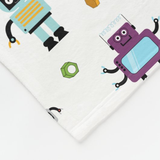 Schattige veelkleurig Robots Kinder Robot Pattern Fleece Deken (Hoek)