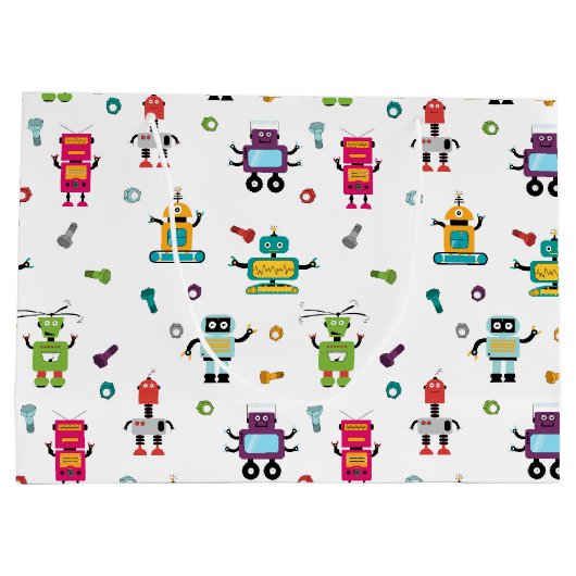 Schattige veelkleurig Robots Kinder Robot Pattern Groot Cadeauzakje (Achterkant)