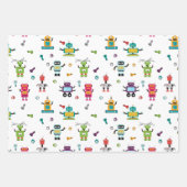 Schattige veelkleurig Robots Kinder Robot Pattern Inpakpapier Vel (Voorkant 3)