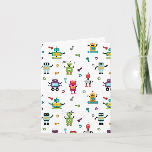 Schattige veelkleurig Robots Kinder Robot Pattern Kaart (Voorkant)