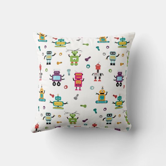 Schattige veelkleurig Robots Kinder Robot Pattern Kussen (Achterkant)