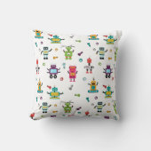 Schattige veelkleurig Robots Kinder Robot Pattern Kussen (Voorkant)