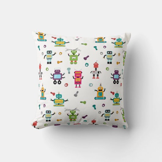Schattige veelkleurig Robots Kinder Robot Pattern Kussen (Voorkant)