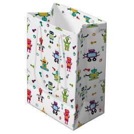 Schattige veelkleurig Robots Kinder Robot Pattern Medium Cadeauzakje