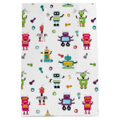 Schattige veelkleurig Robots Kinder Robot Pattern Medium Cadeauzakje (Achterkant)