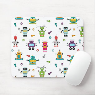 Schattige veelkleurig Robots Kinder Robot Pattern Muismat