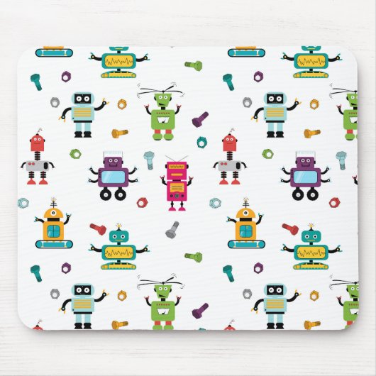 Schattige veelkleurig Robots Kinder Robot Pattern Muismat (Voorkant)