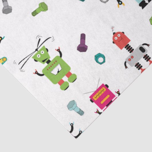 Schattige veelkleurig Robots Kinder Robot Pattern Tissuepapier (Detail)