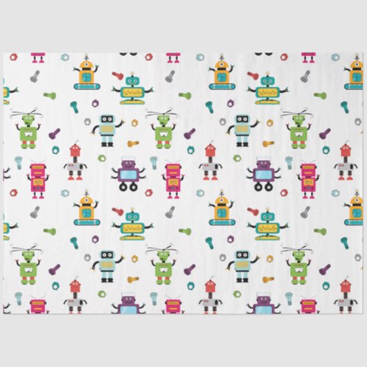 Schattige veelkleurig Robots Kinder Robot Pattern Tissuepapier (Voorkant)