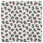 Schattige Veelkleurige Leopard Vlekken op wit Stof (Swatch)