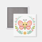 Schattige, veer/vlinder magneet (Voorkant / Achterkant)