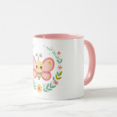 Schattige, veer/vlinder mok (Voorkant rechts)