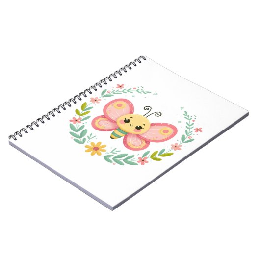 Schattige, veer/vlinder notitieboek (Linkerzijde)