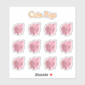 Schattige vel van varkensvorm Stickers (Vel)