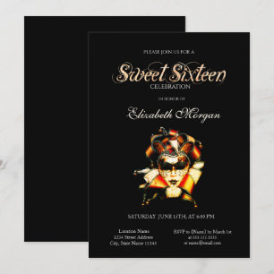 Schattige Venezolaanse Masque Black Sweet 16 Uitno Kaart