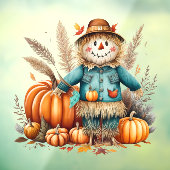 Schattige venster met vogelverschrikker vastklampe raamsticker (Vel 3)