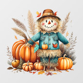 Schattige venster met vogelverschrikker vastklampe raamsticker (Vel)