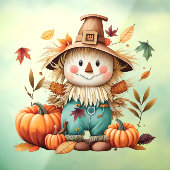 Schattige venster met vogelverschrikker vastklampe raamsticker (Vel 3)