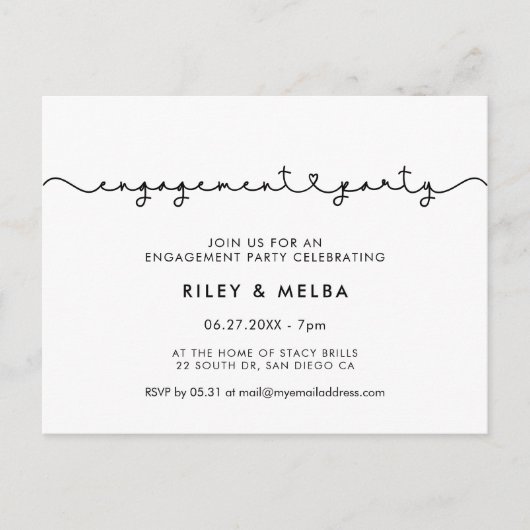 Schattige verbindend hart doopvont Verlovingsfeest Briefkaart (Voorkant)