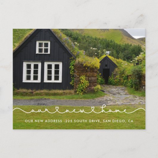 Schattige verbindend hartdoopvont Ons nieuw huis Briefkaart (Voorkant)