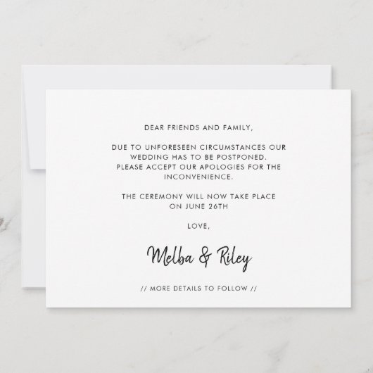 Schattige verbindende hartletter Laten we het nog  Aankondiging (Achterkant)