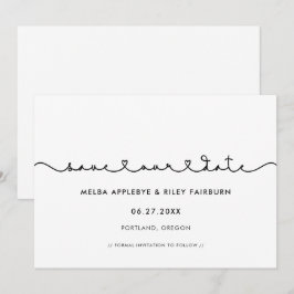 Schattige verbindende hartlettertype Bewaar onze d Save The Date