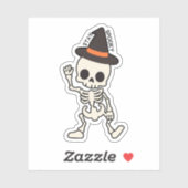 Schattige verblijf Spooky Halloween Skeleton w / P Sticker (Vel)