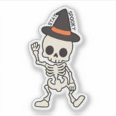 Schattige verblijf Spooky Halloween Skeleton w / P Sticker (Voorkant)