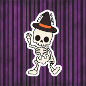 Schattige verblijf Spooky Halloween Skeleton w / P Sticker