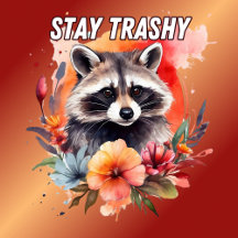 Schattige verblijf Trashy Raccoon Floral