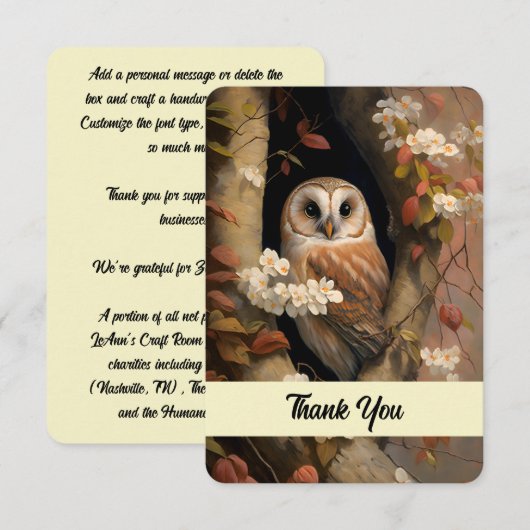 Schattige verf van oliepalkolie bedankkaart (Voorkant / Achterkant)