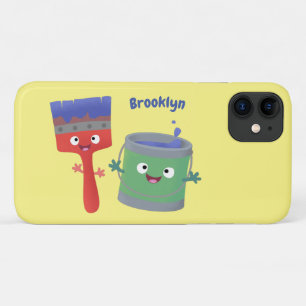 Schattige verfkwast en schilderen cartoon-figuren Case-Mate iPhone case