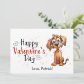 Schattige verhalenboek Puppy Happy Valentijns  Feestdagenkaart (Staand voorkant)