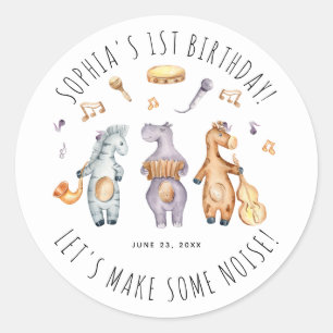 Schattige Verjaardag Afrikaanse Dieren Ronde Sticker