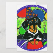 Schattige Verjaardag Dachshund Briefpapier (Voorkant / Achterkant)