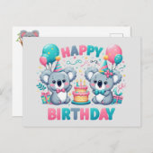 Schattige verjaardag Koala beren Briefkaart (Voorkant / Achterkant)