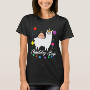 Schattige Verjaardag Lama Jongen Alpaca Dieren Kin T-shirt