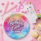 Schattige Verjaardag Meisje Papier Bord (Feest)