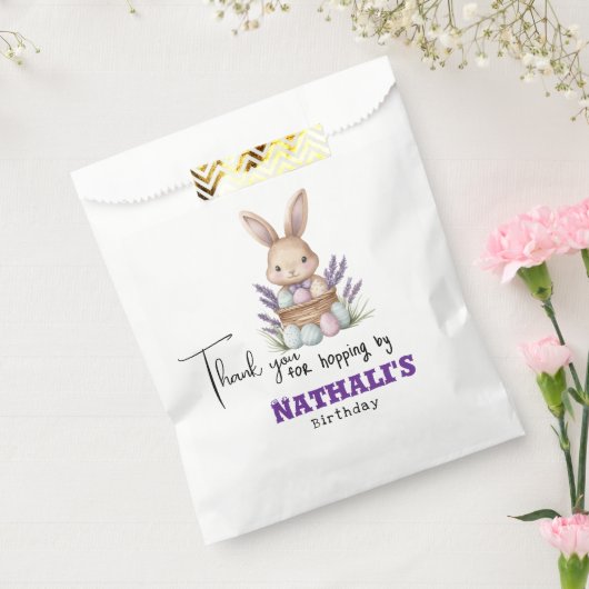 Schattige verjaardag met konijnenthema bedankzakje (Gezegeld)